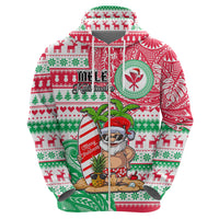 Personalized Hawaii Christmas Hoodie Santa Claus Surf Mele Kalikimaka LT05 - Polynesian Pride