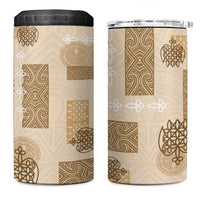 Vintage Lapita 4 in 1 Can Cooler Tumbler Iconic Double Face Pattern Beige LT05 One Size: 16 oz Beige - Polynesian Pride