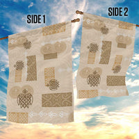 Vintage Lapita Garden Flag Iconic Double Face Pattern Beige LT05 - Polynesian Pride