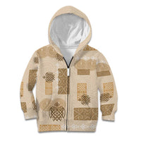 Vintage Lapita Kid Hoodie Iconic Double Face Pattern Beige