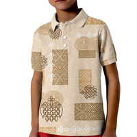 Vintage Lapita Kid Polo Shirt Iconic Double Face Pattern Beige