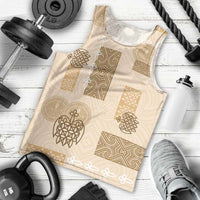 Vintage Lapita Men Tank Top Iconic Double Face Pattern Beige LT05 - Polynesian Pride