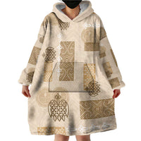 Vintage Lapita Wearable Blanket Hoodie Iconic Double Face Pattern Beige LT05 - Polynesian Pride