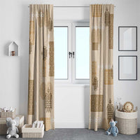 Vintage Lapita Window Curtain Iconic Double Face Pattern Beige LT05 - Polynesian Pride