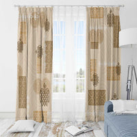 Vintage Lapita Window Curtain Iconic Double Face Pattern Beige LT05 - Polynesian Pride
