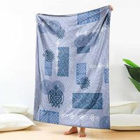 Vintage Lapita Blanket Iconic Double Face Pattern Blue LT05 - Polynesian Pride