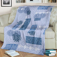 Vintage Lapita Blanket Iconic Double Face Pattern Blue LT05 - Polynesian Pride