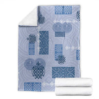 Vintage Lapita Blanket Iconic Double Face Pattern Blue LT05 - Polynesian Pride