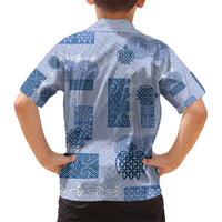 Vintage Lapita Hawaiian Shirt Iconic Double Face Pattern Blue LT05 - Polynesian Pride