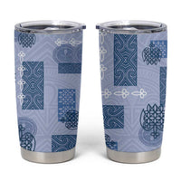 Vintage Lapita Tumbler Cup Iconic Double Face Pattern Blue LT05 Blue - Polynesian Pride