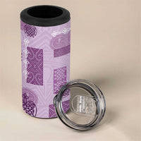 Vintage Lapita 4 in 1 Can Cooler Tumbler Iconic Double Face Pattern Violet LT05 - Polynesian Pride