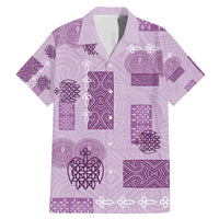 Vintage Lapita Family Matching Mermaid Dress and Hawaiian Shirt Iconic Double Face Pattern Violet