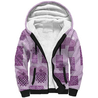 Vintage Lapita Sherpa Hoodie Iconic Double Face Pattern Violet LT05 Unisex Violet - Polynesian Pride