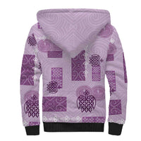 Vintage Lapita Sherpa Hoodie Iconic Double Face Pattern Violet LT05 - Polynesian Pride