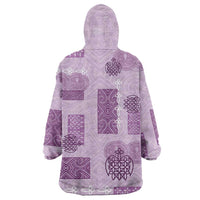 Vintage Lapita Wearable Blanket Hoodie Iconic Double Face Pattern Violet LT05 - Polynesian Pride