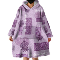 Vintage Lapita Wearable Blanket Hoodie Iconic Double Face Pattern Violet LT05 - Polynesian Pride