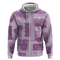 Vintage Lapita Zip Hoodie Iconic Double Face Pattern Violet