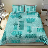 Vintage Lapita Bedding Set Iconic Double Face Pattern Turquoise