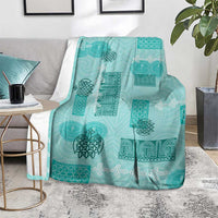 Vintage Lapita Blanket Iconic Double Face Pattern Turquoise LT05 - Polynesian Pride