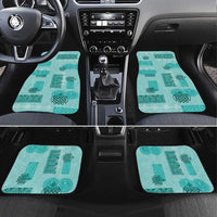 Vintage Lapita Car Mats Iconic Double Face Pattern Turquoise LT05 Set 4pcs Turquoise - Polynesian Pride