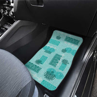 Vintage Lapita Car Mats Iconic Double Face Pattern Turquoise LT05 - Polynesian Pride