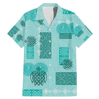 Vintage Lapita Family Matching Mermaid Dress and Hawaiian Shirt Iconic Double Face Pattern Turquoise LT05
