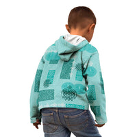 Vintage Lapita Kid Hoodie Iconic Double Face Pattern Turquoise LT05