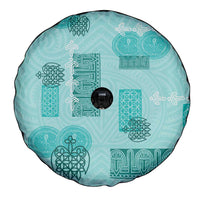 Vintage Lapita Spare Tire Cover Iconic Double Face Pattern Turquoise