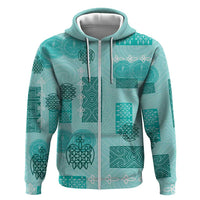 Vintage Lapita Zip Hoodie Iconic Double Face Pattern Turquoise LT05