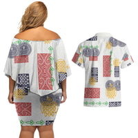 Vintage Lapita Couples Matching Off Shoulder Short Dress and Hawaiian Shirt Iconic Double Face Pattern LT05 - Polynesian Pride