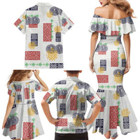 Vintage Lapita Family Matching Mermaid Dress and Hawaiian Shirt Iconic Double Face Pattern