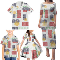 Vintage Lapita Family Matching Puletasi and Hawaiian Shirt Iconic Double Face Pattern