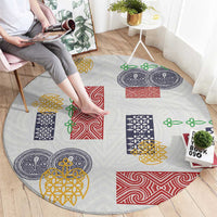 Vintage Lapita Round Carpet Iconic Double Face Pattern