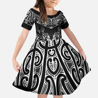 Custom New Zealand Fishing Family Matching Long Sleeve Bodycon Dress and Hawaiian Shirt Aotearoa Maori Koru - Polynesian Pride
