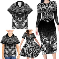 Custom New Zealand Fishing Family Matching Long Sleeve Bodycon Dress and Hawaiian Shirt Aotearoa Maori Koru - Polynesian Pride