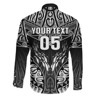 Custom New Zealand Fishing Family Matching Off The Shoulder Long Sleeve Dress and Hawaiian Shirt Aotearoa Maori Koru - Polynesian Pride