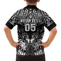 Custom New Zealand Fishing Family Matching Short Sleeve Bodycon Dress and Hawaiian Shirt Aotearoa Maori Koru - Polynesian Pride