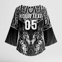 Custom New Zealand Fishing Kimono Sleeve Blouse Aotearoa Maori Koru - Polynesian Pride