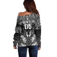 Custom New Zealand Fishing Off Shoulder Sweater Aotearoa Maori Koru - Polynesian Pride