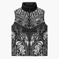 Custom New Zealand Fishing Sleeveless Puffer Jacket Aotearoa Maori Koru - Polynesian Pride