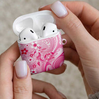 Memorial Pink Breast Cancer Awareness AirPods Case Plumeria Floral Tribal Pattern LT05 - Polynesian Pride