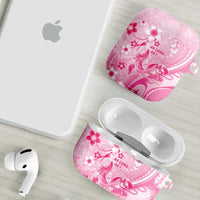 Memorial Pink Breast Cancer Awareness AirPods Case Plumeria Floral Tribal Pattern LT05 - Polynesian Pride
