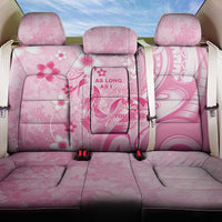 Memorial Pink Breast Cancer Awareness Back Car Seat Cover Plumeria Floral Tribal Pattern - Polynesian Pride