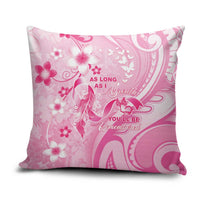 Memorial Pink Breast Cancer Awareness Pillow Cover Plumeria Floral Tribal Pattern - Polynesian Pride