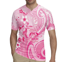 Personalised Memorial Pink Breast Cancer Awareness Rugby Jersey Plumeria Floral Tribal Pattern LT05 - Polynesian Pride