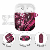 Memorial Breast Cancer Awareness AirPods Case Plumeria Floral Tribal Pattern LT05 - Polynesian Pride