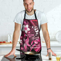 Memorial Breast Cancer Awareness Apron Plumeria Floral Tribal Pattern - Polynesian Pride