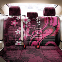 Memorial Breast Cancer Awareness Back Car Seat Cover Plumeria Floral Tribal Pattern - Polynesian Pride