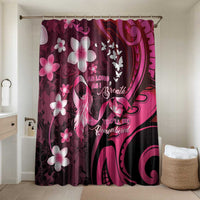 Memorial Breast Cancer Awareness Bathroom Set Plumeria Floral Tribal Pattern - Polynesian Pride