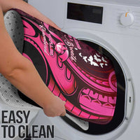 Memorial Breast Cancer Awareness Bathroom Set Plumeria Floral Tribal Pattern - Polynesian Pride